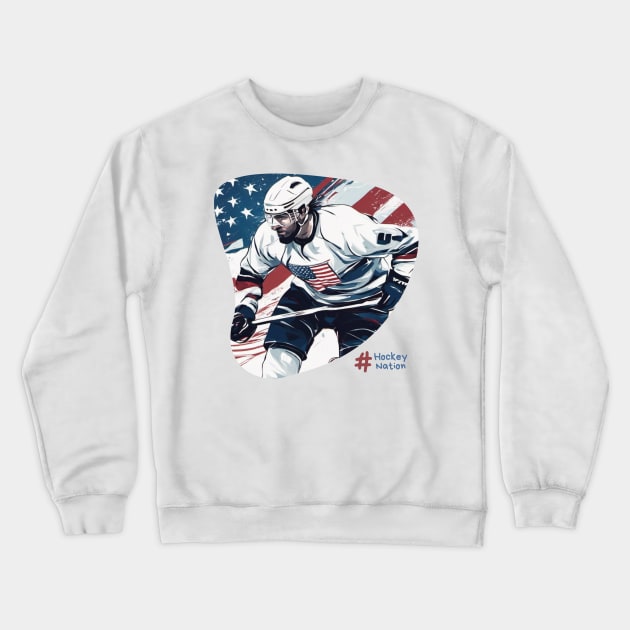 Glacial Greatness - Embracing the Spirit of American Ice Hockey! Crewneck Sweatshirt by arti_media